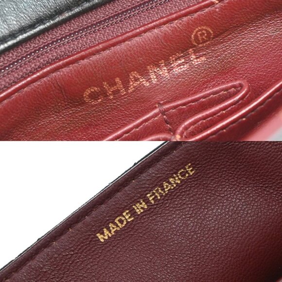 CHANEL CC Logo Mini Matelasse Chain Shoulder Bag Leather Black Vintage 836RF591 - Picture 14 of 15